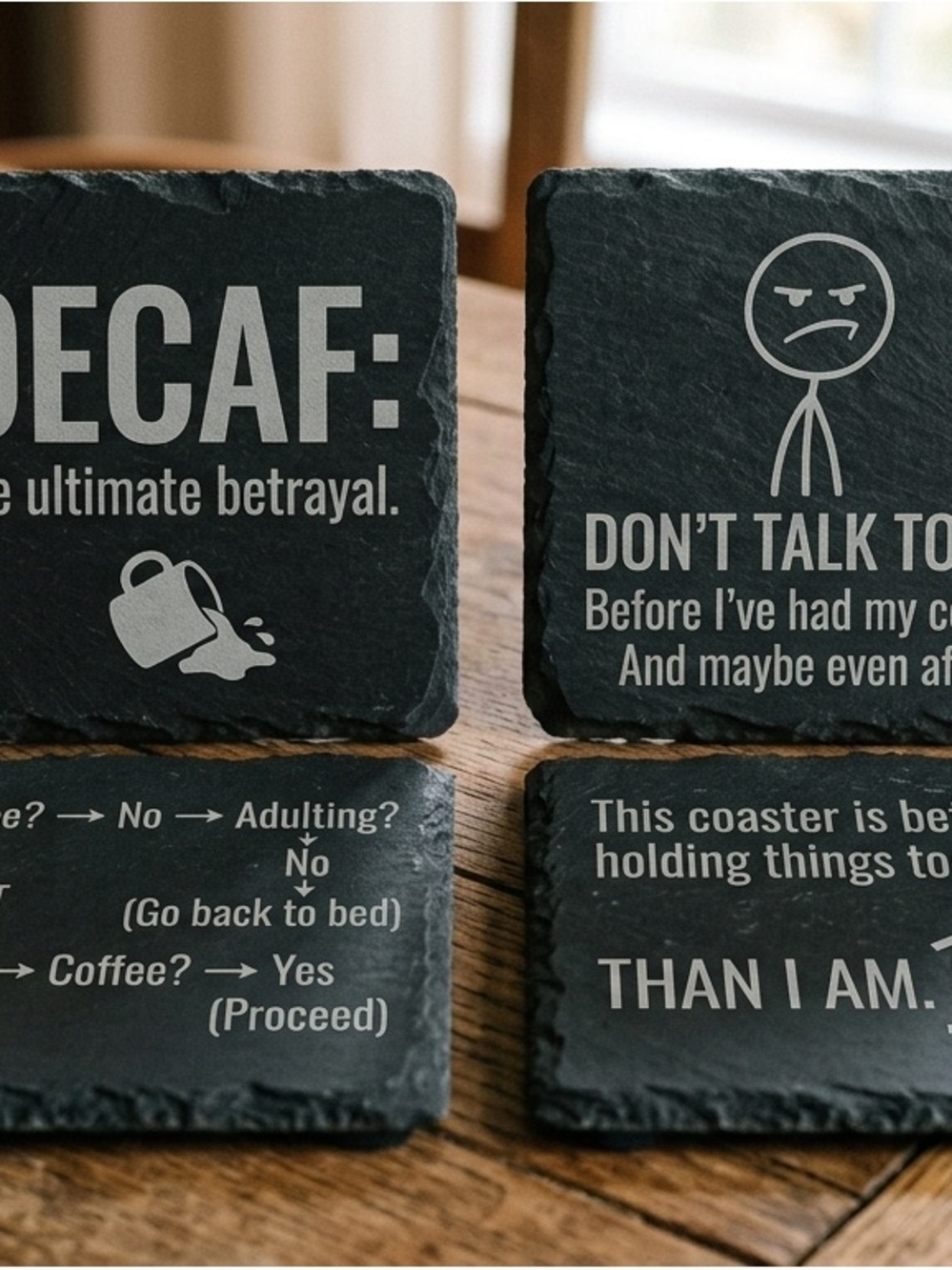Personalized Slate coasters set of 4